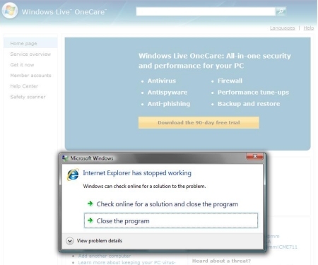OneCare�԰���������ҳ��64λIE7����ͼƬ����,ͼ1-ZOL�йش����ߵ�1��