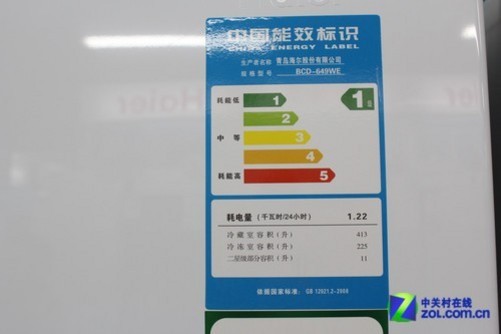 为何同样容积的冰箱海尔的能效是2级别的品牌