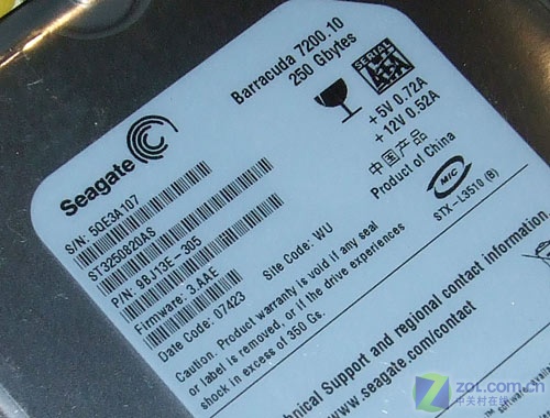 ϣ�ݣ�Seagate��Barracuda 250GB 7200ת 8MB SATA2��ST3250820AS��ͼƬ���� ��6�� -ZOL�йش����ߵ�6��