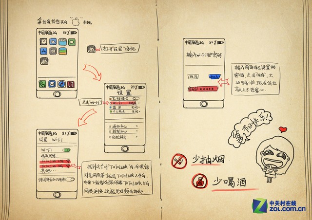 无线路由器安装指南 父亲节的手绘献礼