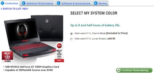 799美元起戴尔Alienware M11x接受预订 