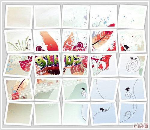 巧用Photoshop制作可爱的方块拼接图片_软件