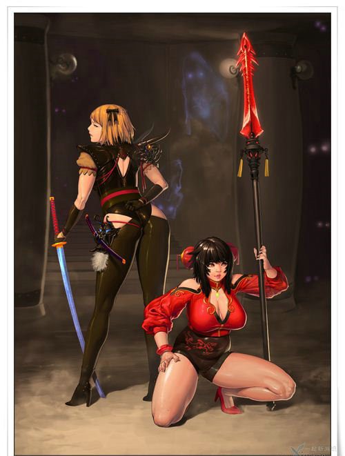 韩国同人画师绘制丰满的性感女性人设
