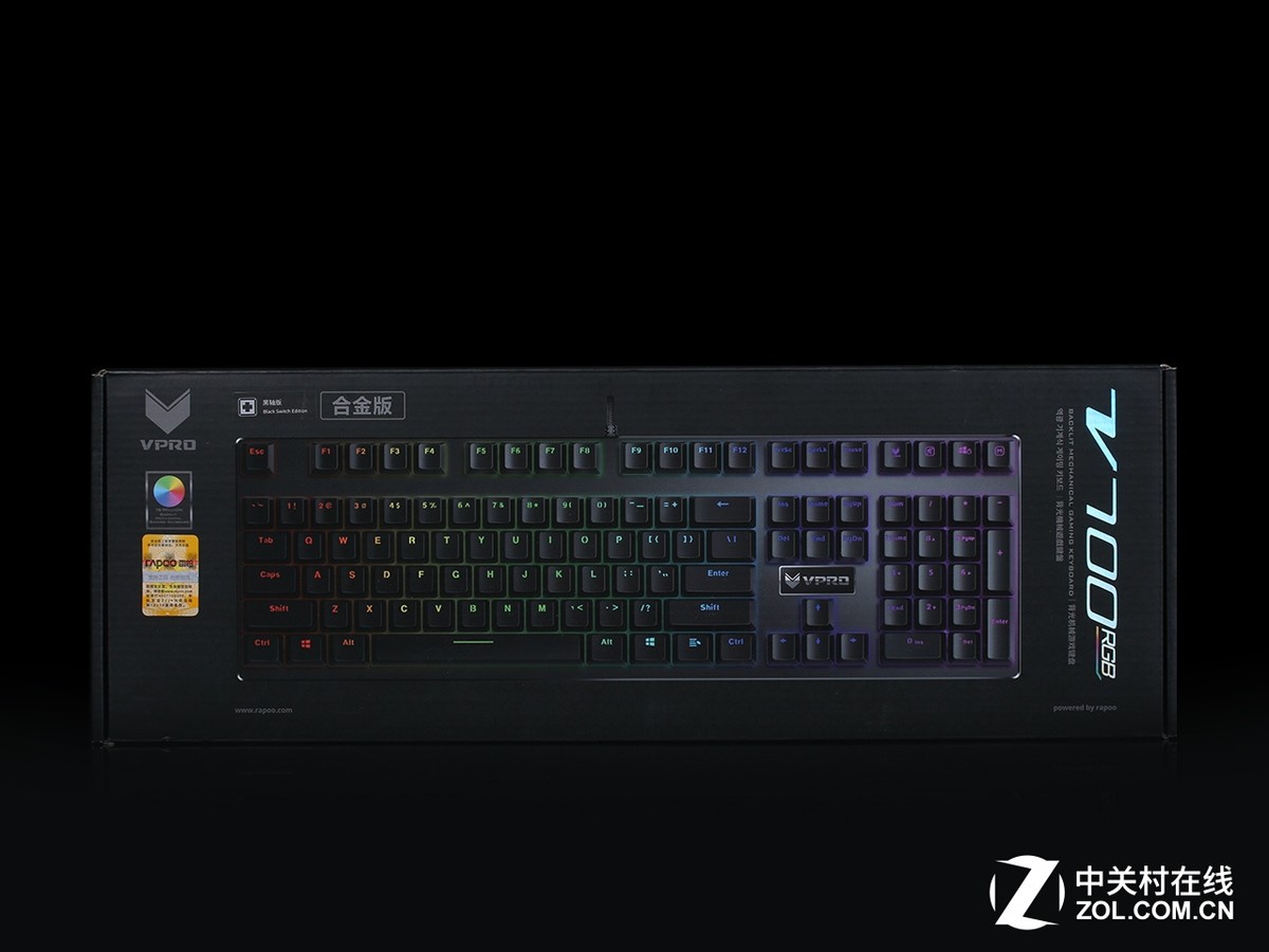 【高清图】 流光溢彩 雷柏v700rgb黑轴机械键盘评测图2