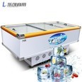 乐创（lecon）平岛柜卧式冰柜展示柜保鲜柜冷藏柜冷饮柜(2.1米623L冷冻白色金/银边款)