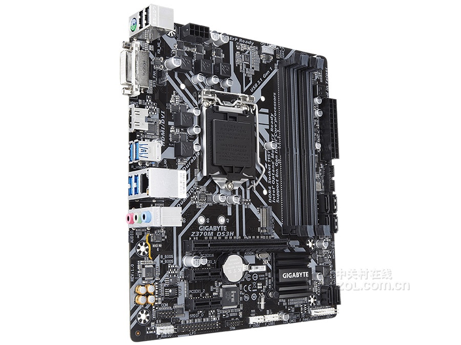 【高清图】 技嘉(gigabyte)z370m ds3h整体外观图 图3